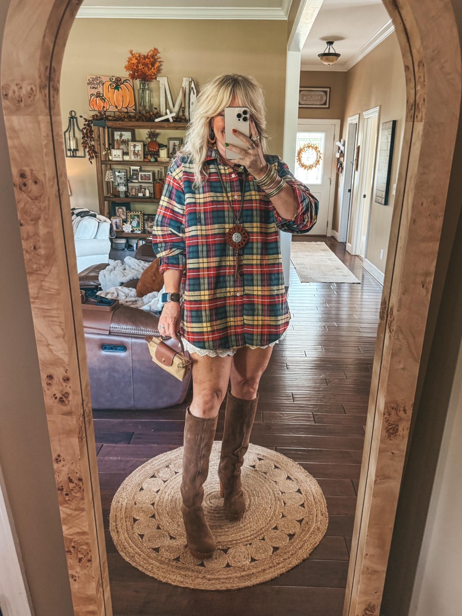 Styled this men’s thrifted button down with lace trim shorts and knee boots. Perfect for a date night. 
Mens button down L
Shorts M
Boots sold out but linked similar

#LTKOver40
