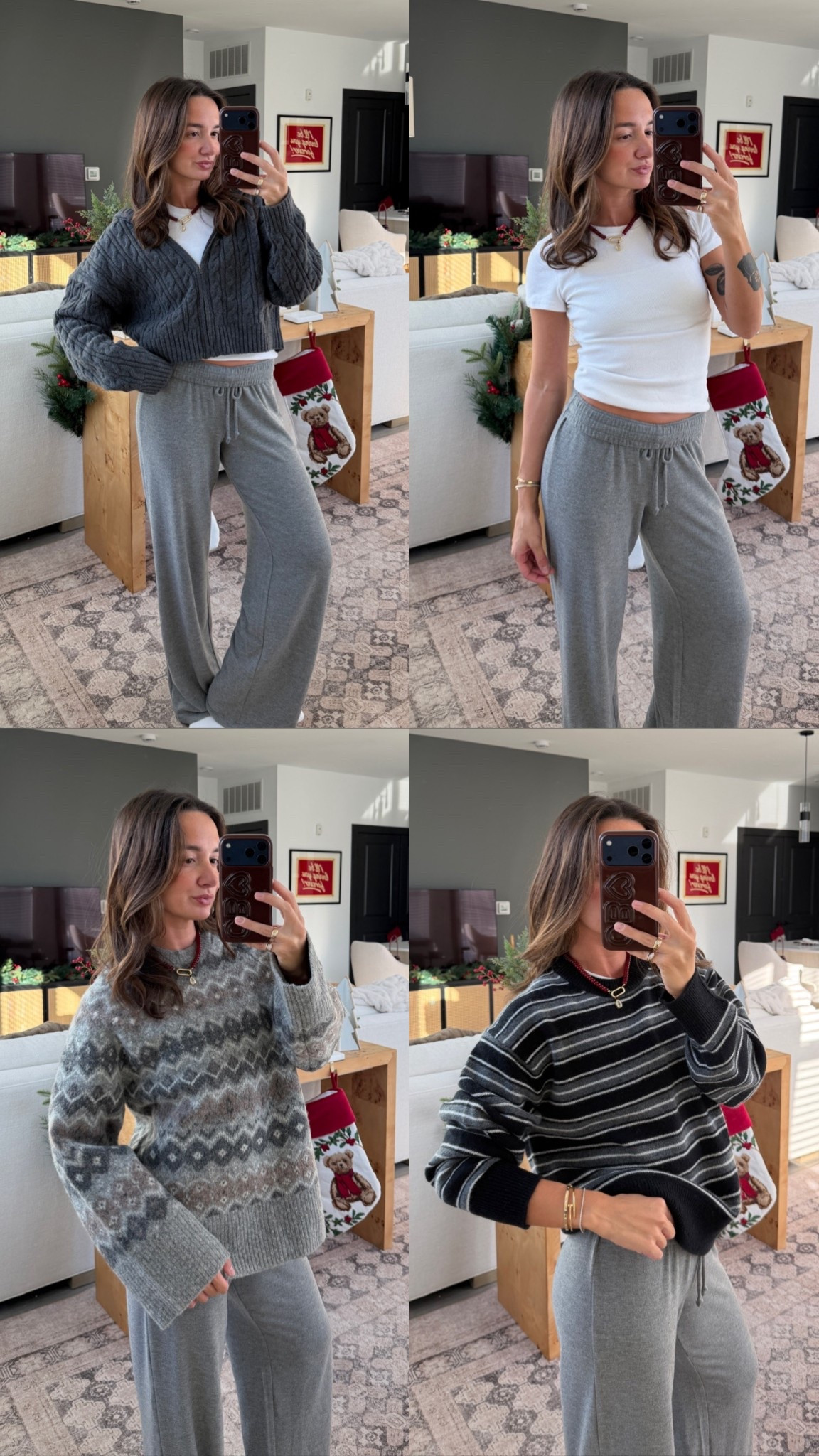 Last minute Aritzia gift ideas! I’m wearing small in every sweater, XS homestretch tee and bottoms!🩶

@aritzia #aritziapartner