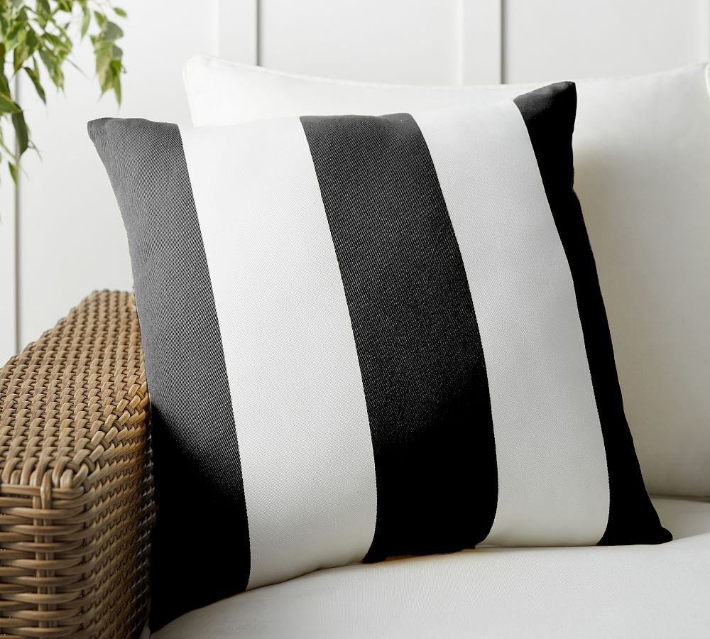 Classic Striped Outdoor Throw Pillow | Pottery Barn (US)