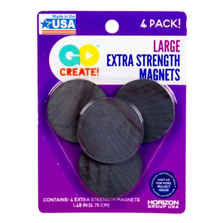 Go Create Large Extra Strength Magnets, 4 Magnets Total - Walmart.com | Walmart (US)