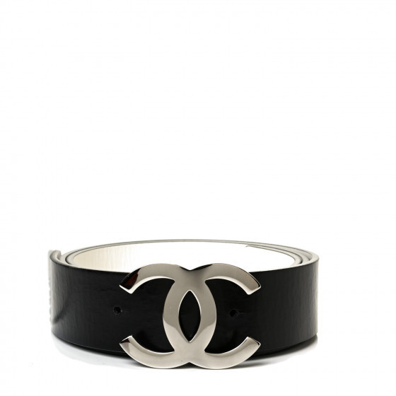 CHANEL Calfskin CC Reversible Belt 85 Black White | FASHIONPHILE | Fashionphile