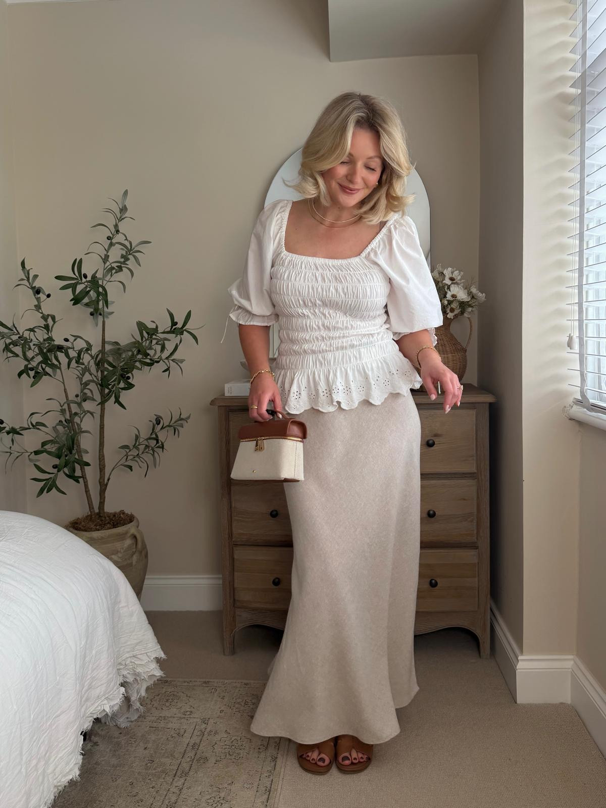 Midi Skirt Outfit Inspiration! 

White Shirred Blouse, Cream Maxi Skirt, Neutral Occasion Outfit, Puff Sleeve Top, Summer Look, Soft Feminine Style, Summer Event Outfit, Chic Neutral Dressing, Elegant Daywear, Day to Night Summer Outfit

#LTKsummer #LTKuk #LTKspring