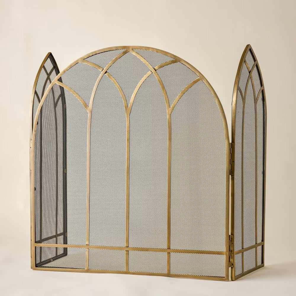 Arched Tri-Fold Fireplace Screen | Magnolia