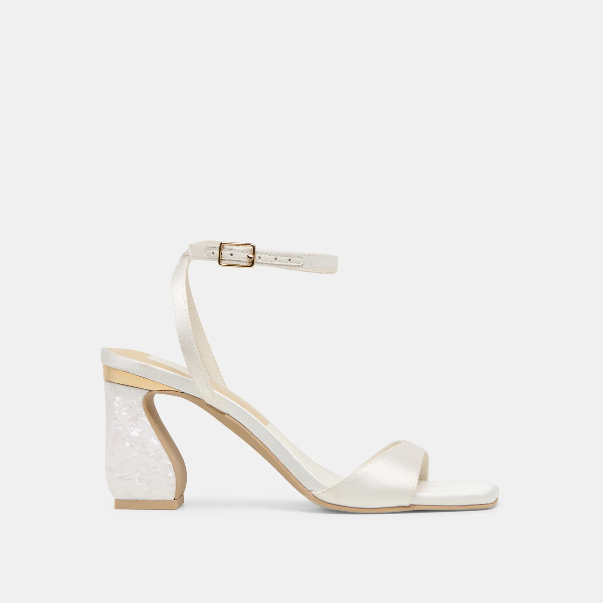 Tilda Heels True White Satin | DolceVita.com