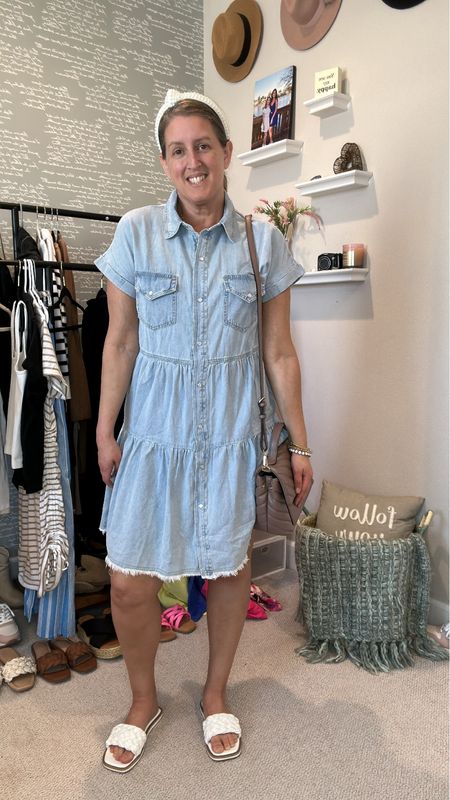 Such a sweet tiered denim dress! Buttons are fully functional and unsnap all the way down. Wearing my usual size Medium 

#LTKshoecrush #LTKstyletip #LTKFind