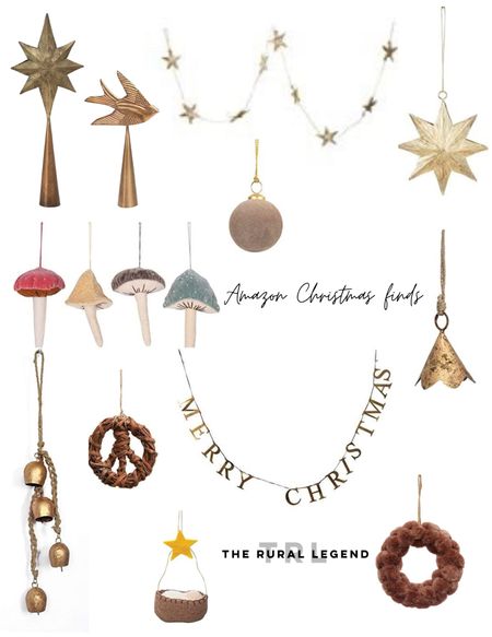 Christmas decorations, amazon, brass gold, vintage, metal, woven, velvet, rattan, peace, star, angel, bells, garland, ornament , tree topper

#LTKHoliday #LTKhome #LTKsalealert