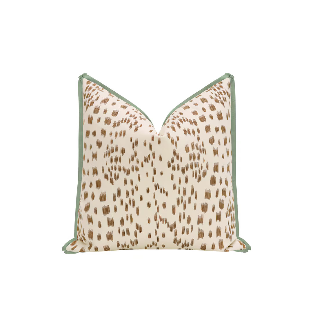 Les Touches // Tan With Butterfly Flange Brunschwig & Fils Flange Pillow Brown Throw Pillow - Ets... | Etsy (US)