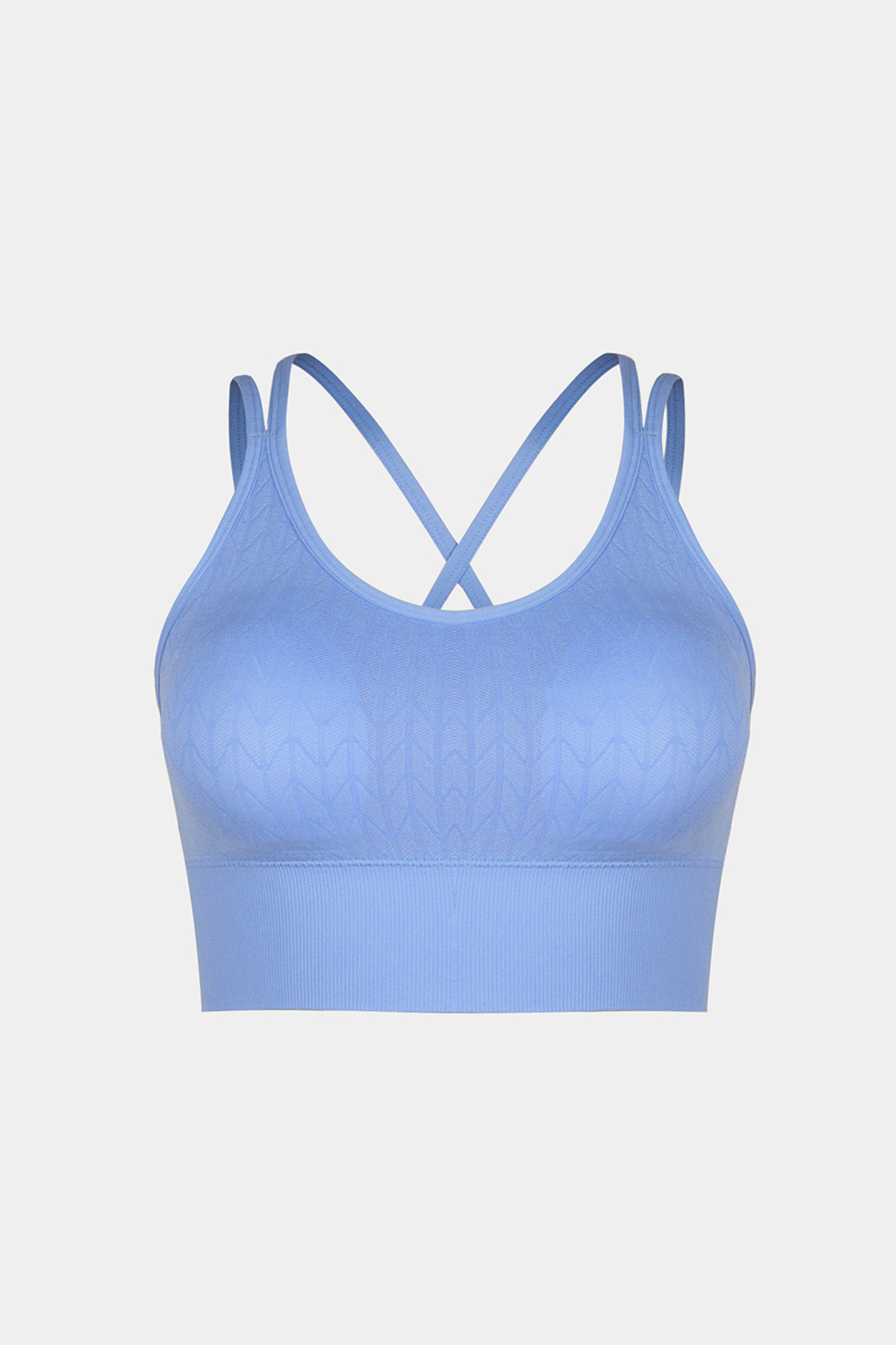 Seamless Blue Sleeveless Scoop Neck Crop Top - M | Cupshe US