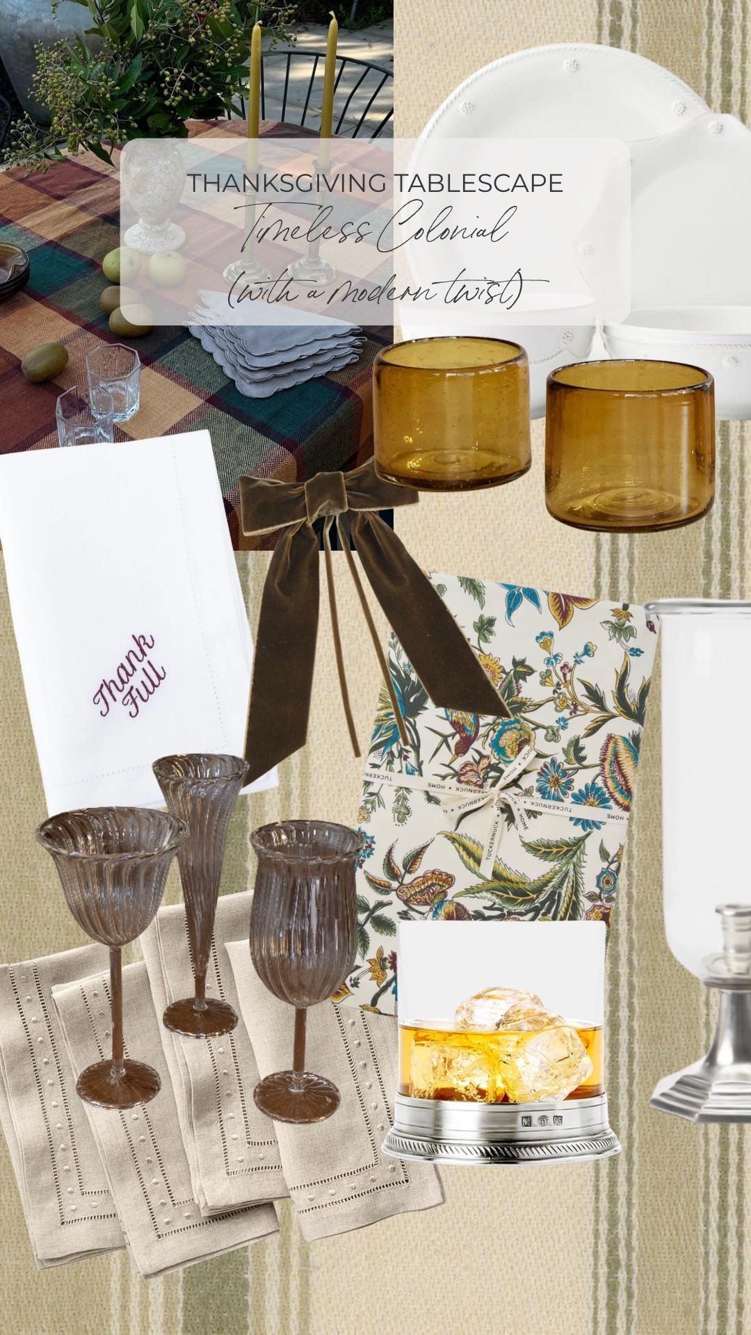 Shop this timeless Thanksgiving table! I love the idea of letting the tablecloth be the focal point. The goal with this style is to keep the materials crisp and modern and add in punches of color or texture. It’s sophisticated but a bit playful. Still neutral will but with personality!

#LTKHoliday #LTKSeasonal #LTKParties