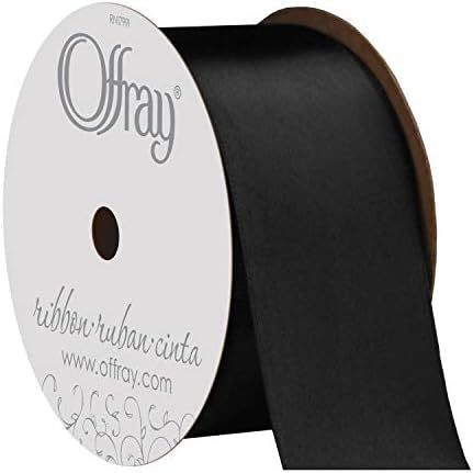 Lion Ribbon 1 1/2in Offray Double Face Satin Ribbon Black, Black | Amazon (US)