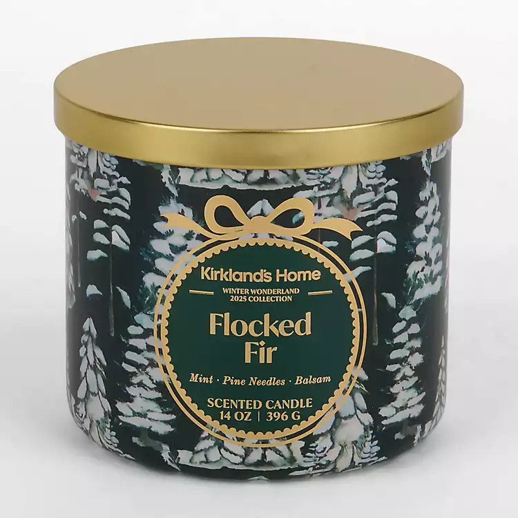 Flocked Fir 3-Wick Jar Candle | Kirklands Home | Kirklands