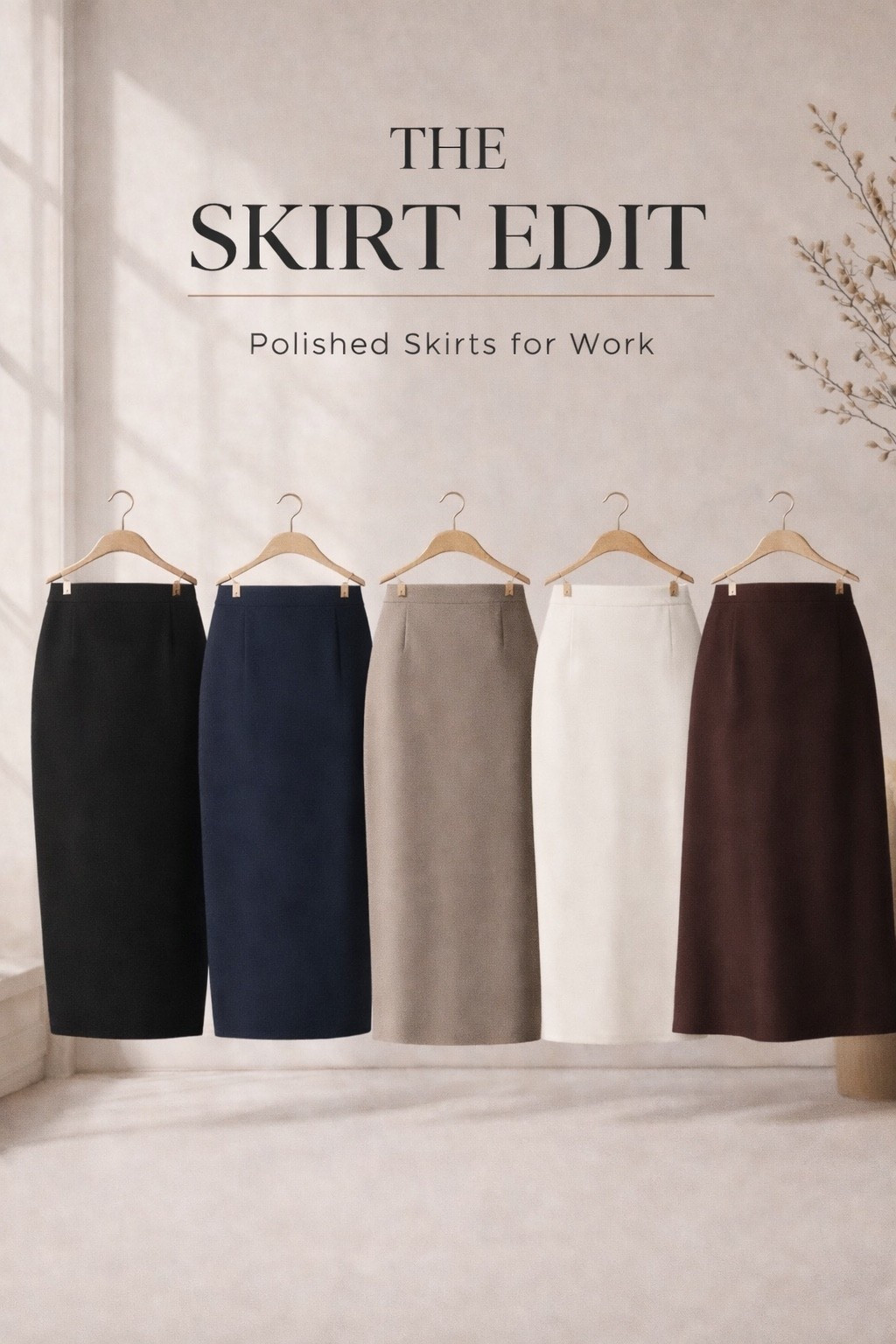 Polished skirts that make workwear feel cleaner, sharper, and easier to repeat.