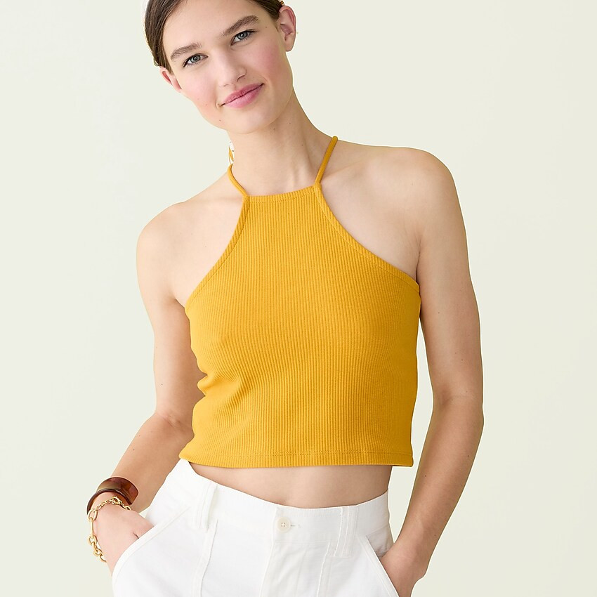 Vintage rib crop halter tank | J. Crew US