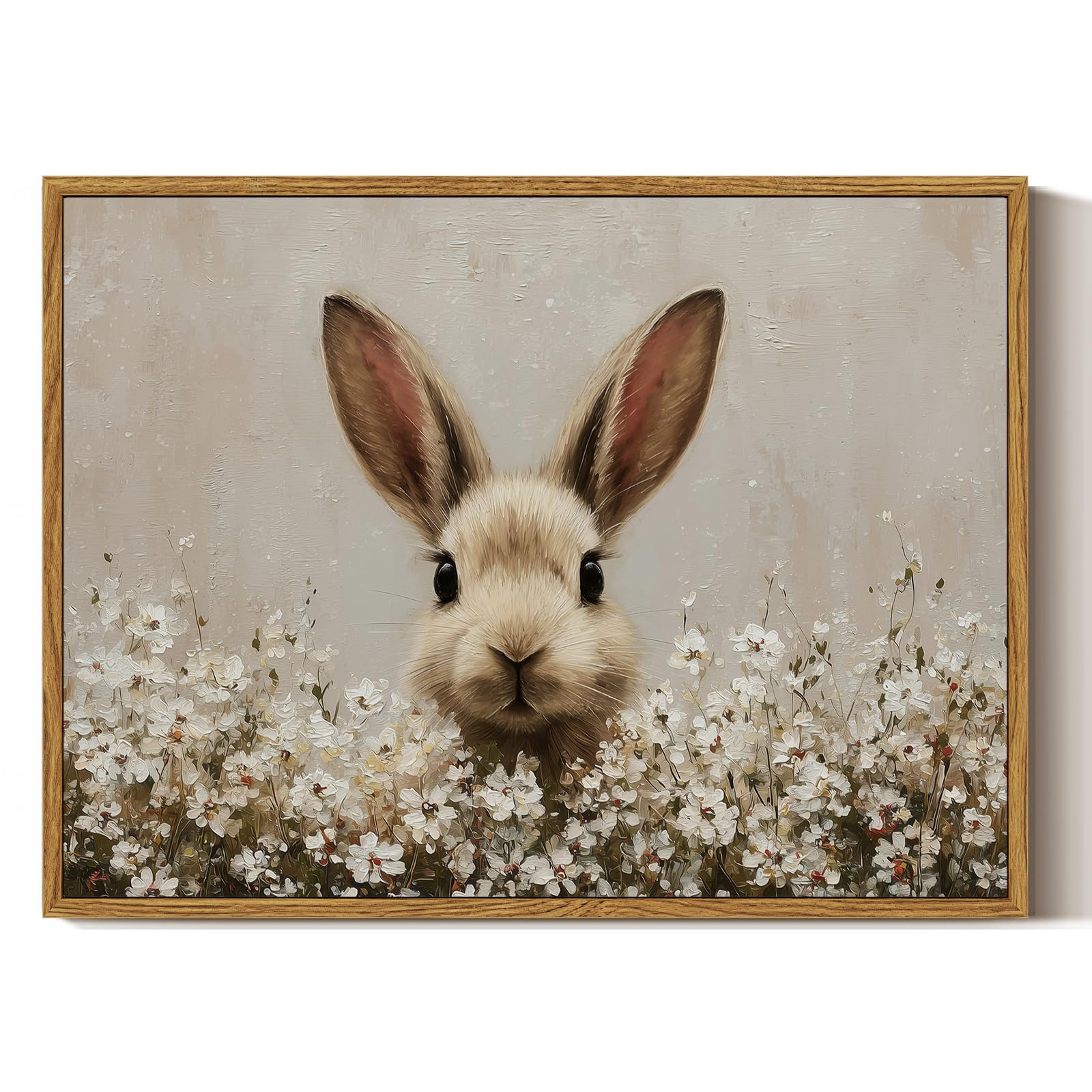 ARPEOTCY Vintage Framed Canvas Wall Art, 12x16inch, Easter Bunny Spring Rabbit Wall Decor, Animal... | Amazon (US)