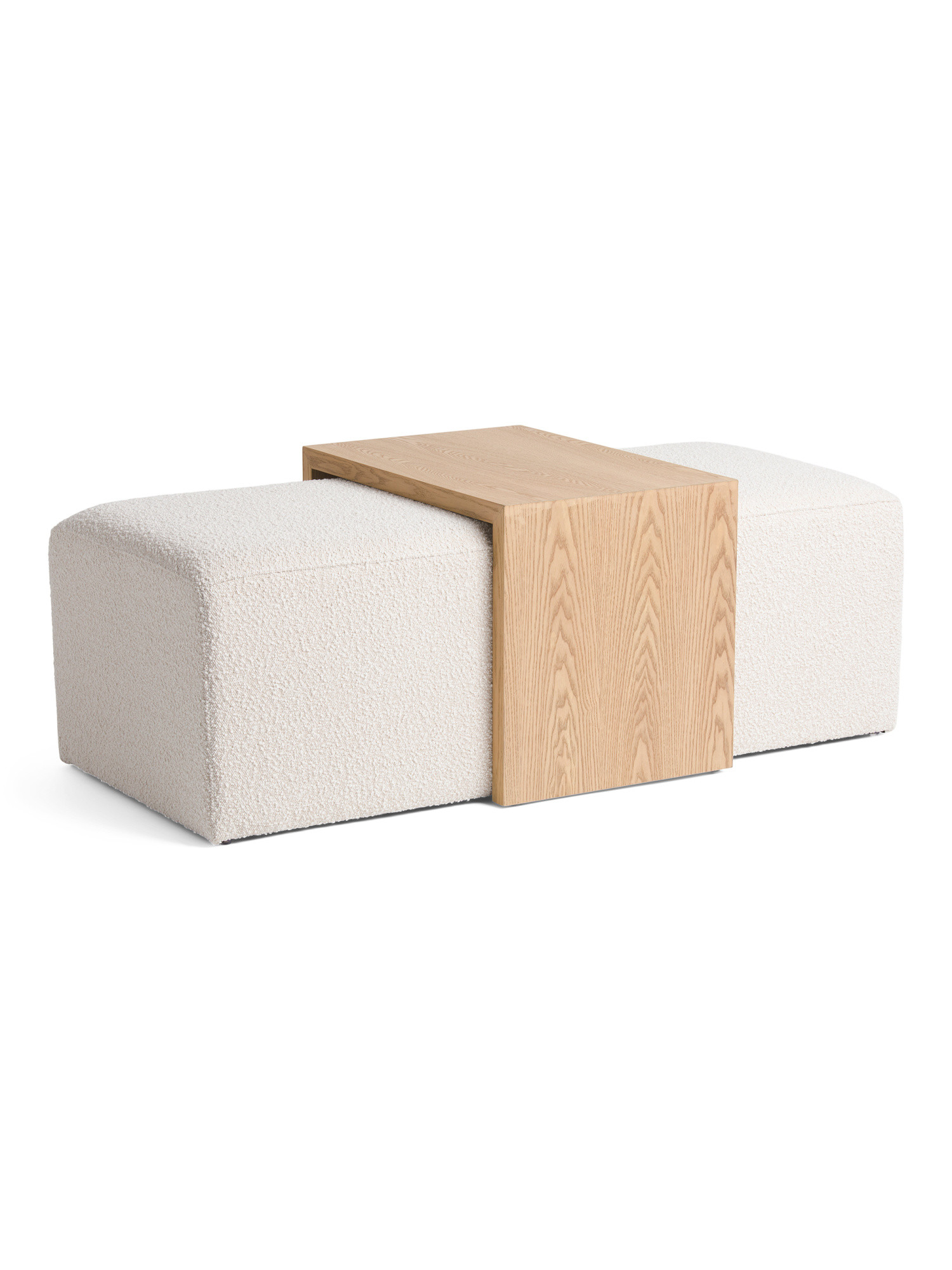 Large Modern Rectangular Ottoman With Wood Accent Table | TJ Maxx