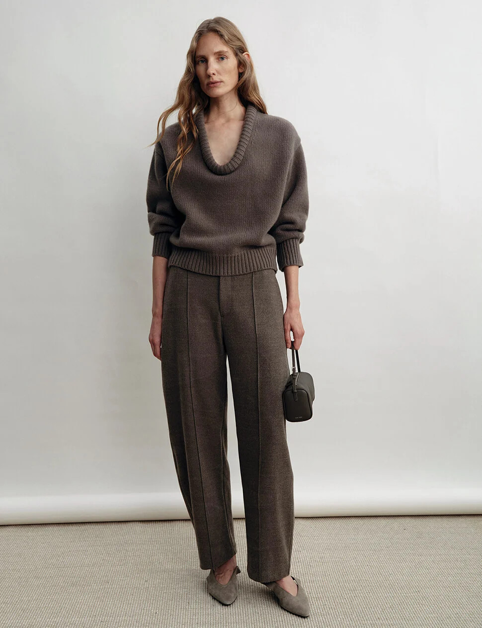 Brown Cropped Cocoon Wool Sweater-PREORDER | Pixie Market