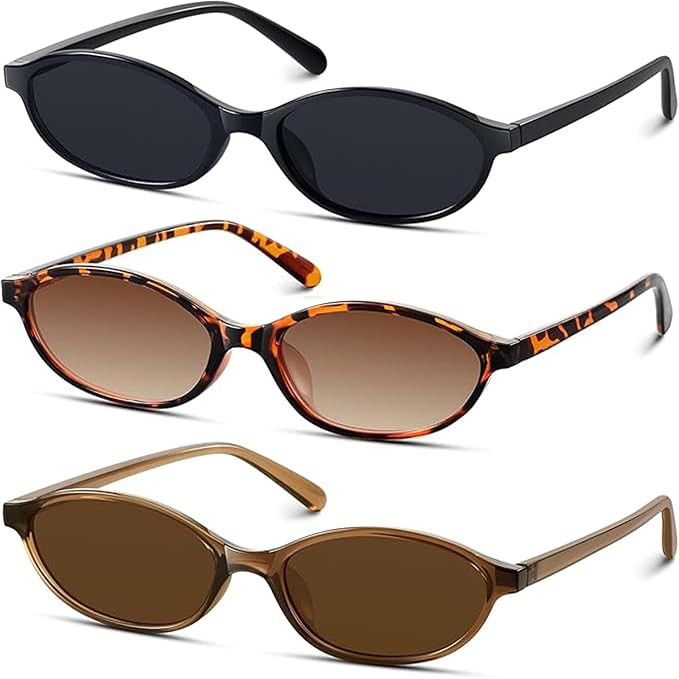 Retro Oval Cat Eye Sunglasses for Women 90s Trendy Small Lightweight Y2k Narrow Sunnies Cateye UV... | Amazon (CA)