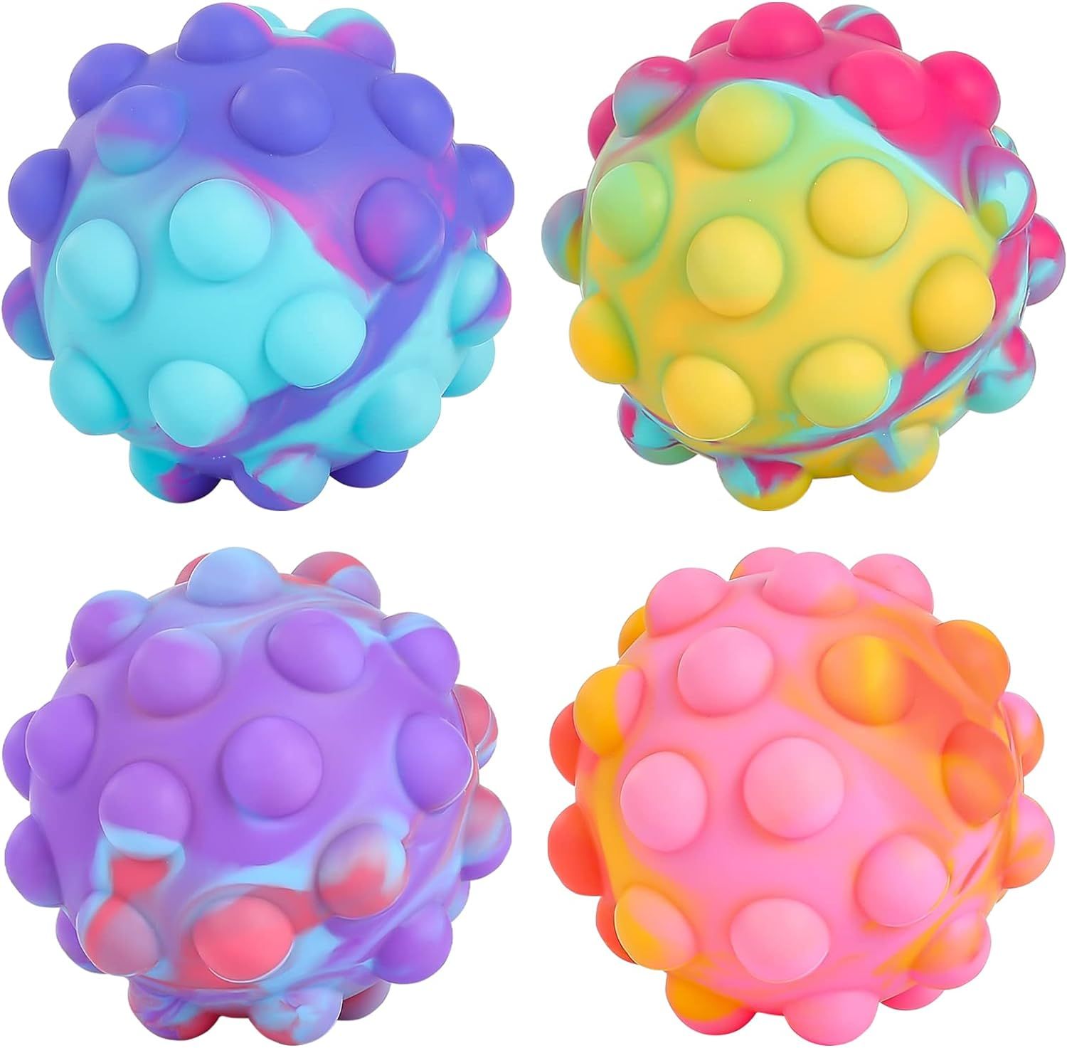 Pop Ball It Fidget Toys 4 PCS, 3D Squeeze Pop Ball Its Fidget Toy Bath Toys Anti-Pressure Popper ... | Amazon (US)