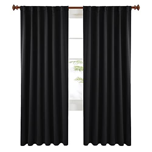 Deconovo Solid Back Tab and Rod Pocket Blackout Curtains, Thermal Insulated Drapes - Curtains for Sl | Amazon (US)