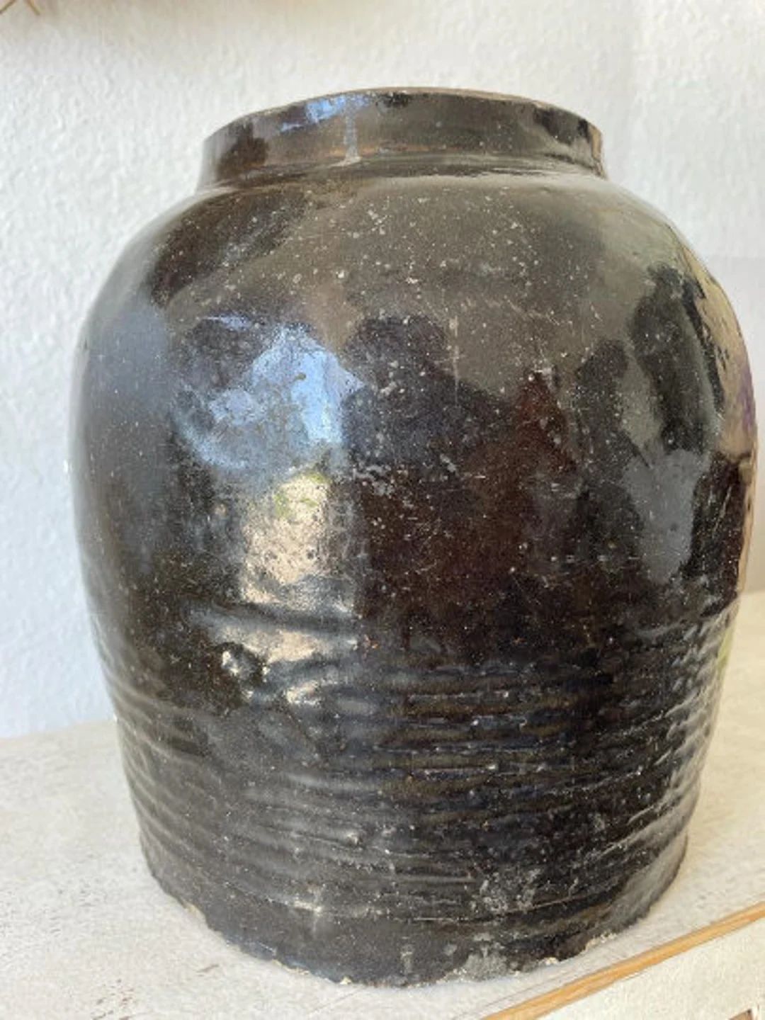 Handmade Black Glazed Vintage Oil Pot multiple Sizes UP TO 22 INCHS - Etsy | Etsy (US)