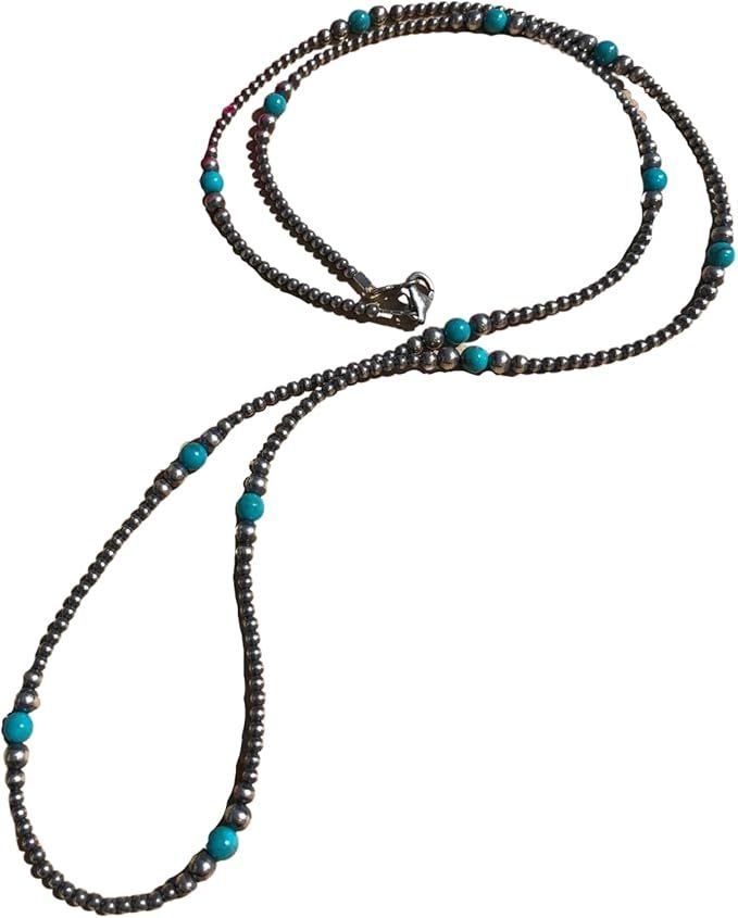36" "Navajo Style" Pearls with Sleeping Beauty Turquoise | Amazon (US)