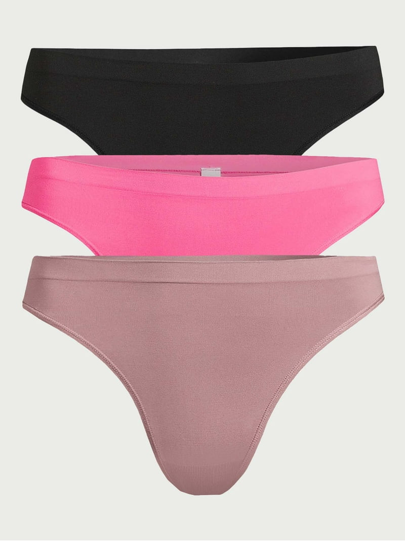 Joyspun Women's Seamless Thong Panties, 3-Pack, Sizes XS to 3XL - Walmart.com | Walmart (US)