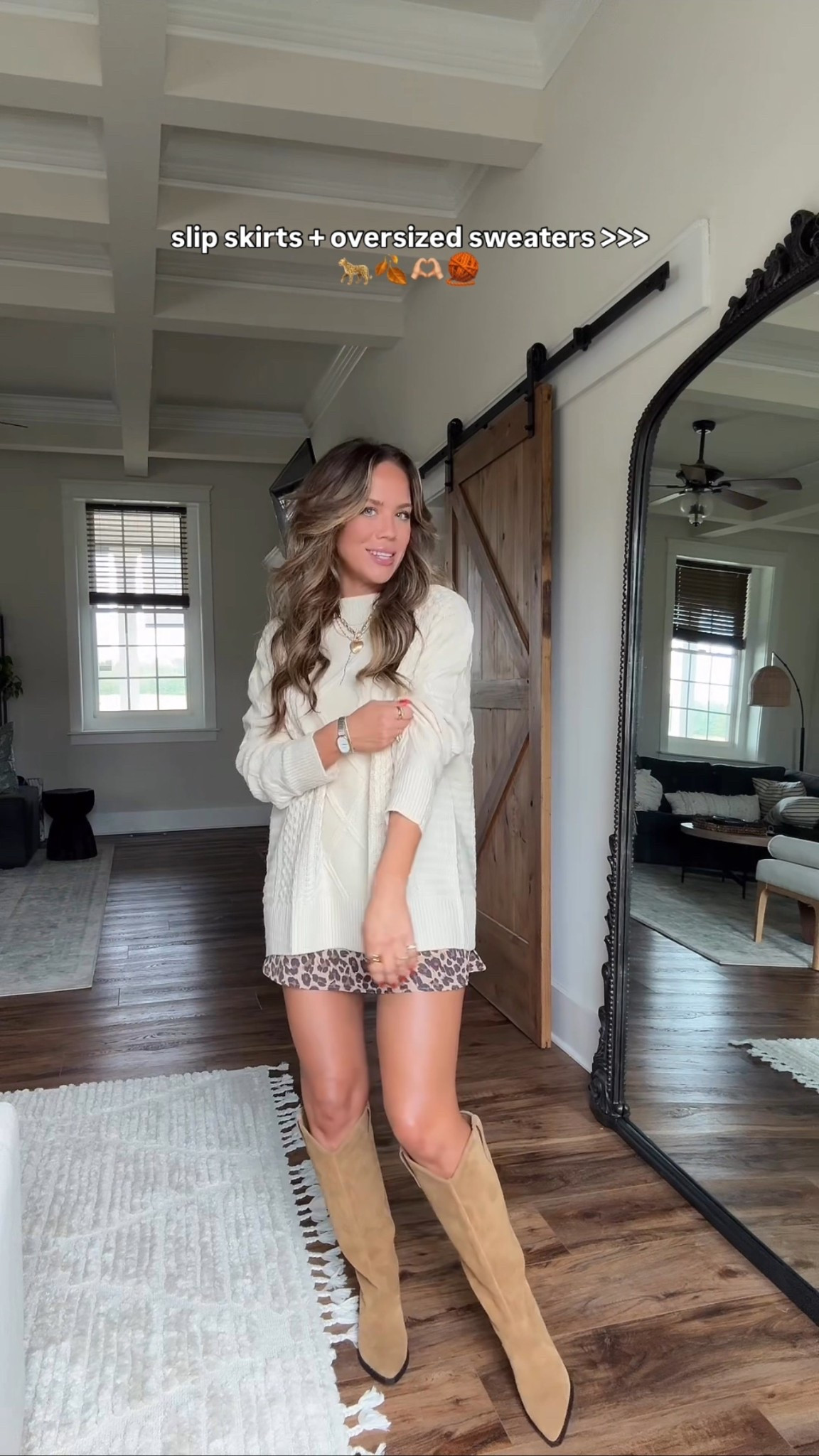 Slip skirt + fave amazon sweater! In XS skort, sized up to medium sweater. Boots are tts!

#LTKFindsUnder100 #LTKFindsUnder50 #LTKStyleTip