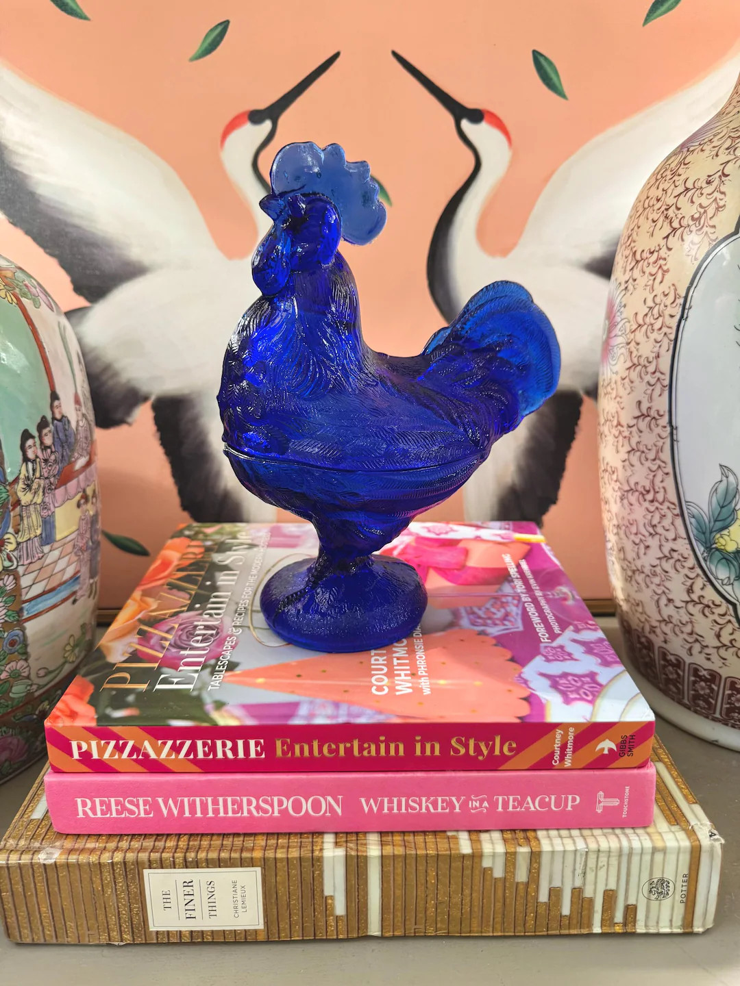 Cobalt Blue Glass Rooster Candy Dish: Vintage Farmhouse Decor - Etsy | Etsy (US)