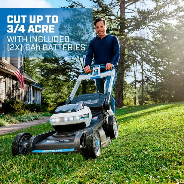 HART 40-Volt SUPERCHARGE Brushless 21-inch 3-in-1 Self-Propelled Mower (2) 6.0 Ah Lithium-Ion Bat... | Walmart (US)