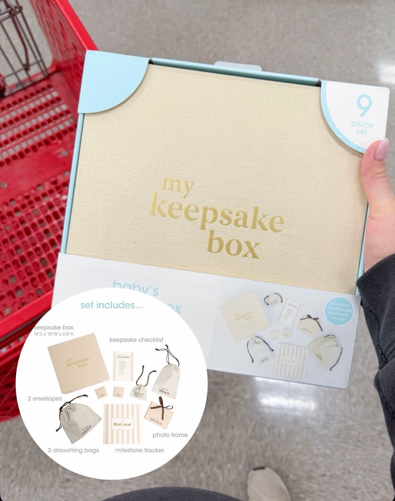 A sweet keepsake box to keep everything organized - photos, hospital bands, tiny treasures, all of it. This is a great gift idea for someone you know who is expecting! 

#Target #TargetFinds #KeepsakeBox #NewMom #BabyMemories #MemoryBox

#LTKmomlife