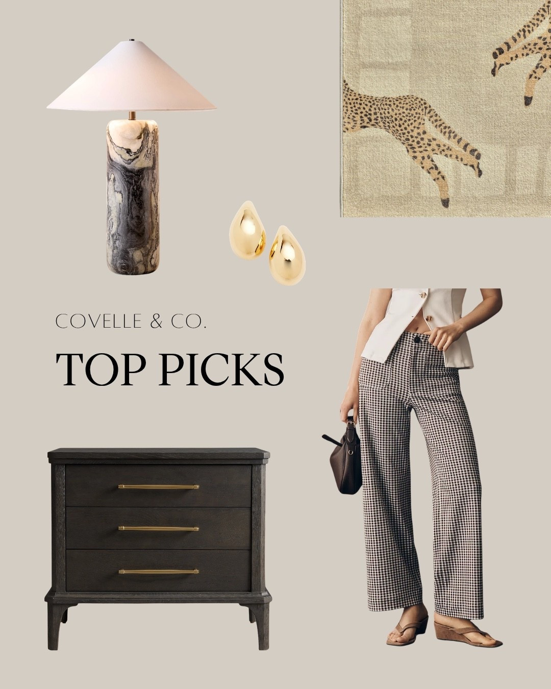 Neutral doesn’t mean forgettable. 🤎

This month’s Covelle & Co. Top Picks is all about the art of keeping it simple—and still making people stop and ask, “Where is that from?”

We’re leaning into elevated basics, sculptural shapes, warm textures, and pieces that quietly do all the work:

✨ A statement CB2 lamp that proves lighting can be functional and art
✨ A Ruggable rug bringing texture and softness without overcomplicating the room
✨ An Arhaus side table with that effortlessly collected, designer feel
✨ Anthropologie pants because the neutral obsession doesn’t stop at interiors
✨ Bergdorf Goodman earrings for the finishing touch that makes the basics feel anything but basic

It’s a little interiors, a little fashion, and a whole lot of simplicity with impact—because great style isn’t about adding more. It’s about choosing better.

Save this month’s picks for later, send it to your fellow neutral lover, and tell us: which piece are you stealing first? 👇🏼

#LTKSaleAlert #LTKHome #LTKvlog