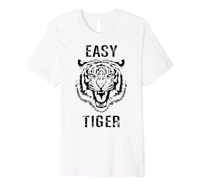 Easy Tiger Trendy Animal Print Graphic Roar Premium T-Shirt | Amazon (US)