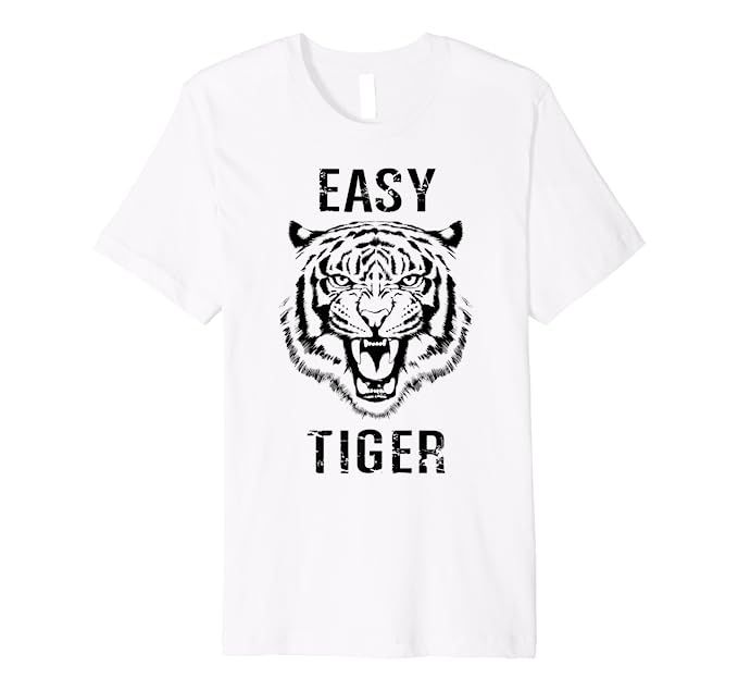 Easy Tiger Trendy Animal Print Graphic Roar Premium T-Shirt | Amazon (US)