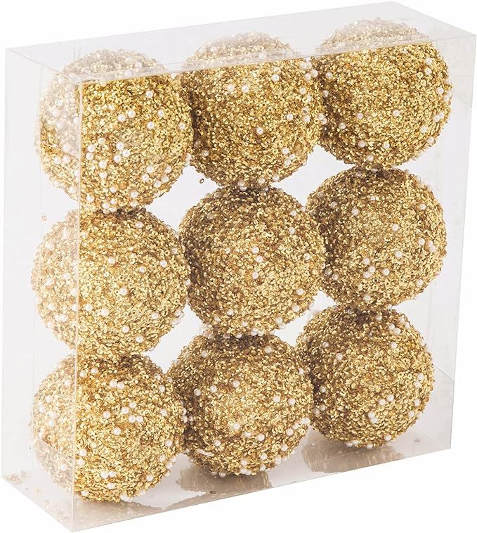 Christmas Ball Ornaments(80mm/3.15", Gold) | Amazon (US)