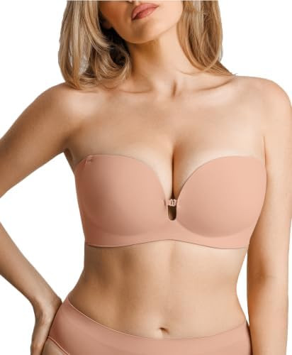 Popilush Strapless Bras for Women Non Slip Push Up Wireless Seamless Bra | Amazon (US)