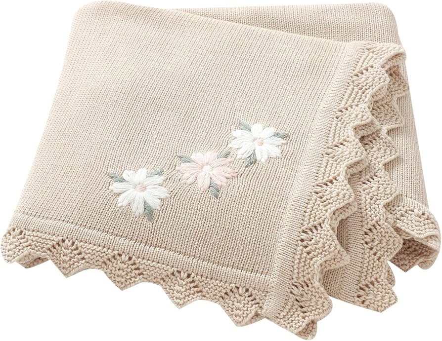 LAWKUL Baby Blanket 100% Traceable Cotton Knit Receiving Blankets Infant Swaddle for Newbron Boy ... | Amazon (US)
