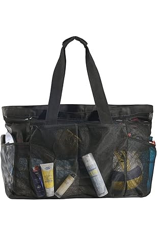 GOTDYA Extra Large Beach Bag, XL Mesh Tote with Zipper and Pockets Ideal for Your Family Beach Tr... | Amazon (US)