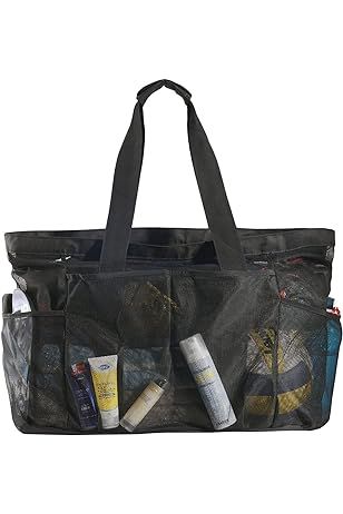 GOTDYA Extra Large Beach Bag, XL Mesh Tote with Zipper and Pockets Ideal for Your Family Beach Tr... | Amazon (US)