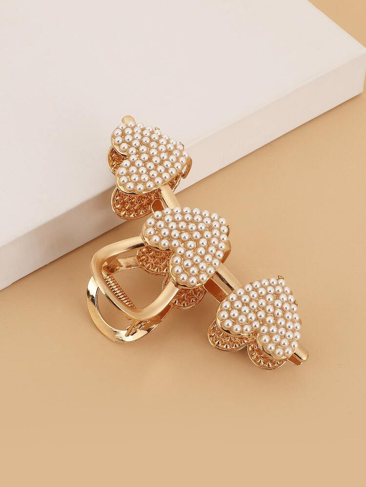 Faux Pearl Heart Decor Hair Claw | SHEIN