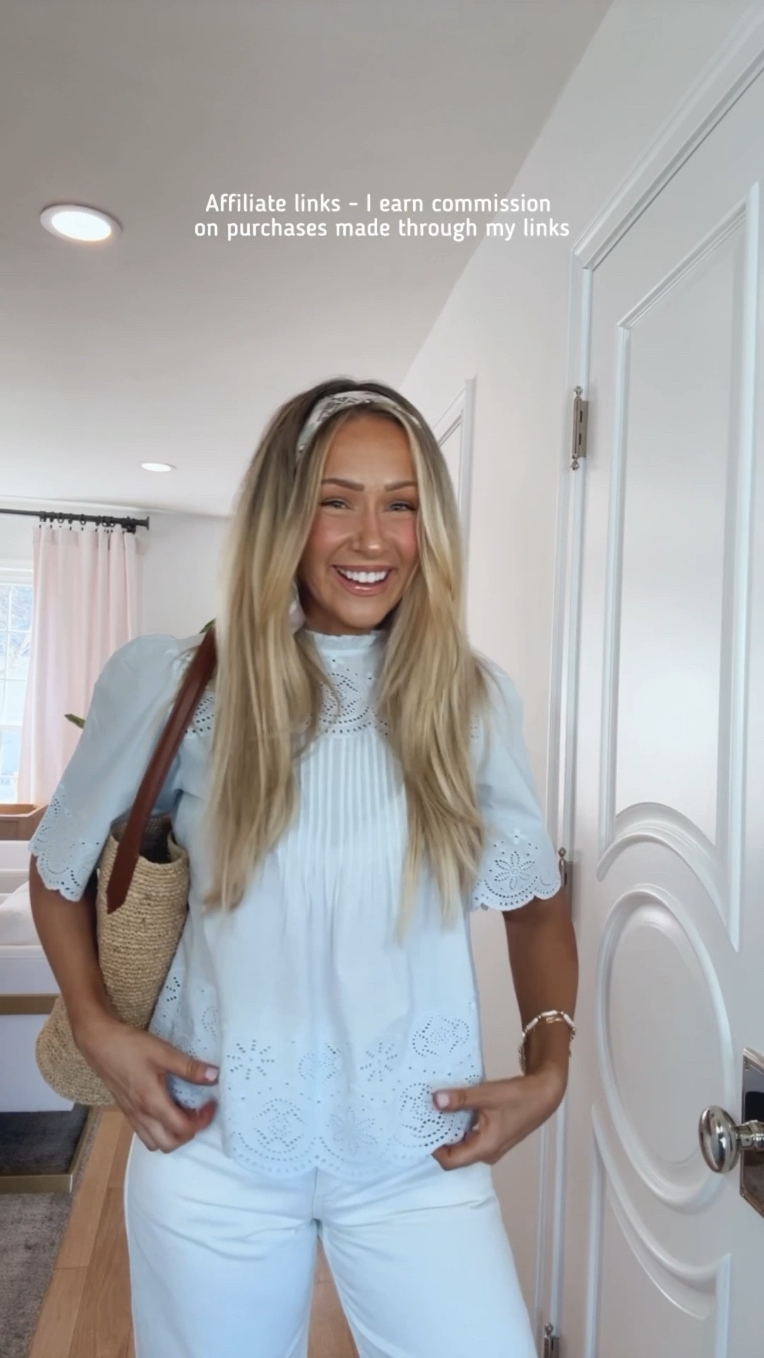 Affiliate links - I earn commission on purchases made through my links | white jeans outfit
Madewell top flowy
Easy everyday style 
Straw bag