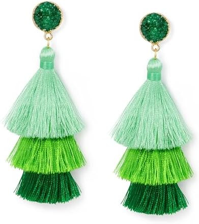 Me&Hz Colorful Layered Tassel Earrings Bohemian Statement Tiered Tassel Big Dangle Drop Earrings ... | Amazon (US)