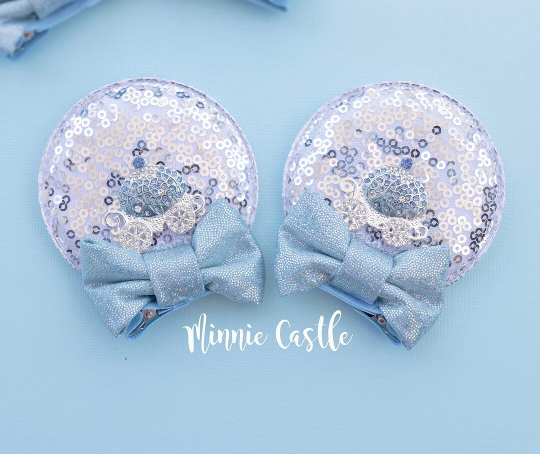 Cinderella Inspired Mickey Ears Hair Clips, Minnie Ears, Princess Ears, Mickey Ears, Mouse Ears H... | Etsy (Global)