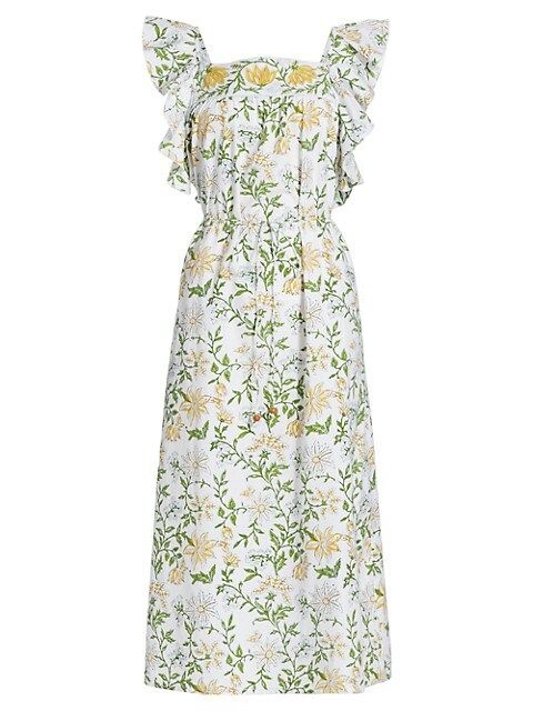Annabella Belted Floral Midi-Dress | Saks Fifth Avenue