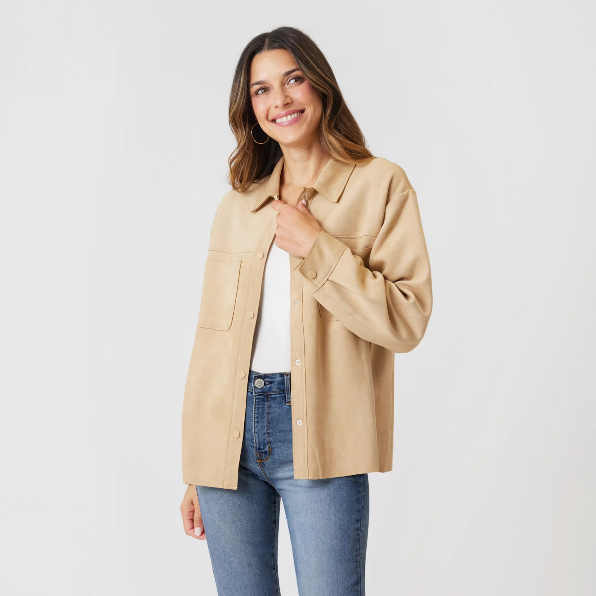 Women's Angels Forever Young Faux Suede Shacket | Kohl's