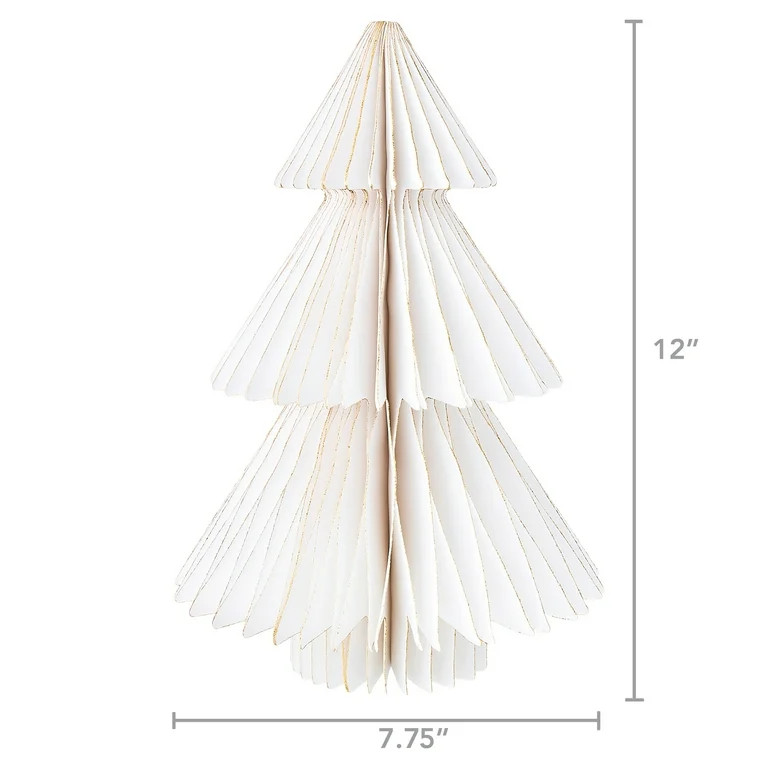 Paper Christmas Tree Tabletop Decorations, White, 3 Count, by Holiday Time | Walmart (US)