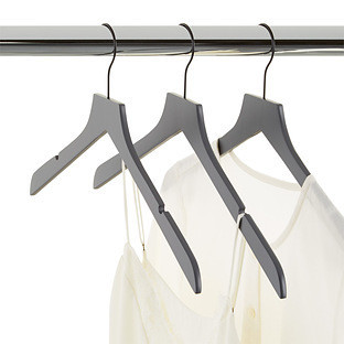 Slim Wooden Shirt Hanger w/ Notches White Pkg/40 | The Container Store