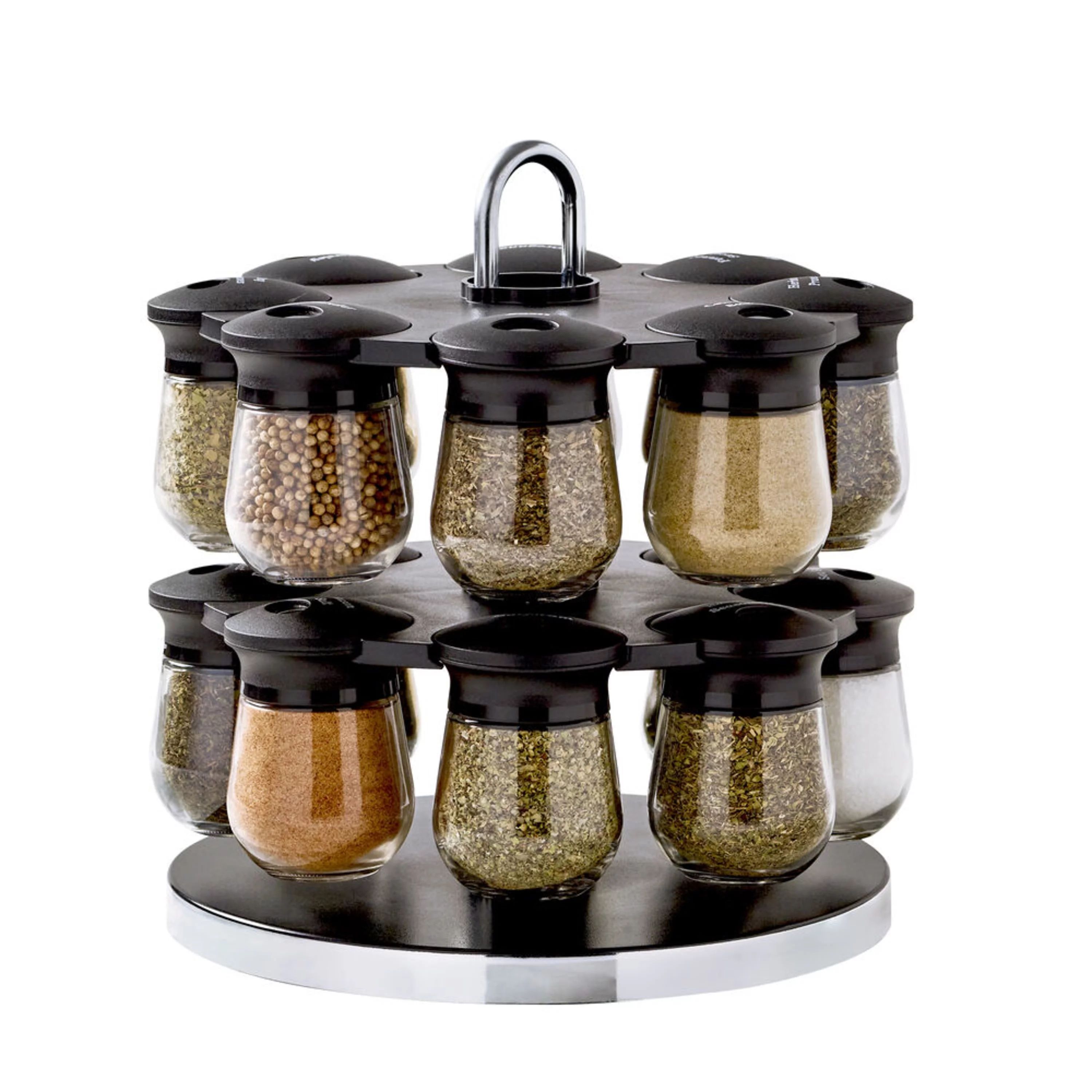 Kamenstein Duke 16-Jar Hanging Spice Rack with Pre-Filled Glass Jars and Free Spice Refills for 5... | Walmart (US)