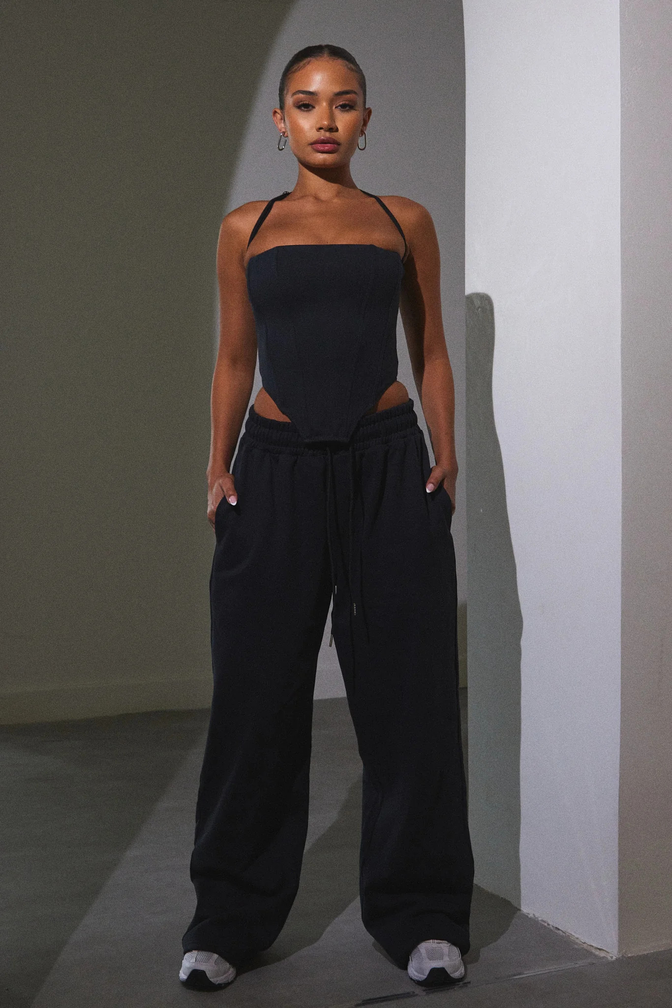 Wide Leg Joggers - Black | Mars The Label