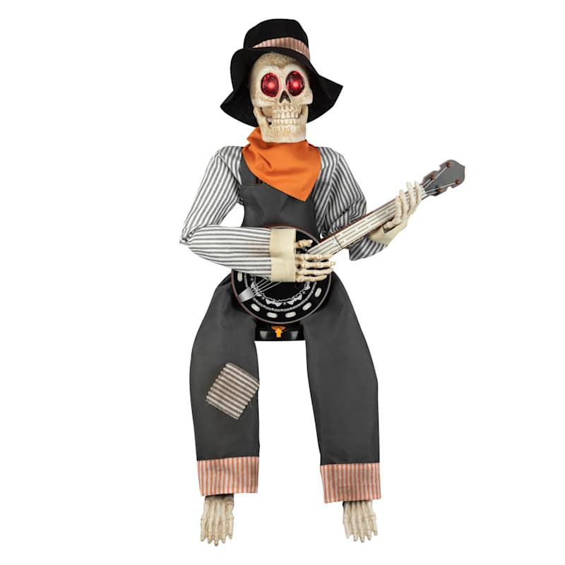 Animated Skeleton with Banjo, 36" | At Home