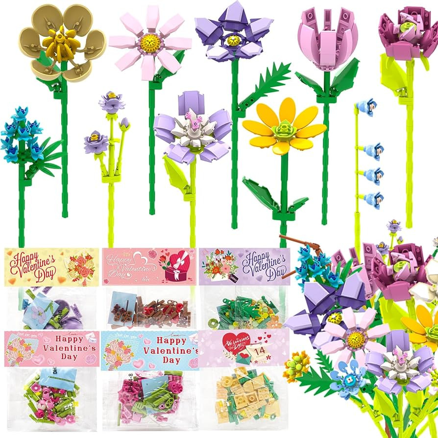 Ludmila 24 Pack Flower Valentines Day Gifts for Kids – Valentine Cards with Large Flower Buildi... | Amazon (US)